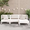 vidaXL Canap&eacute; de jardin 3 places et repose-pied blanc bois pin massif