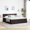 vidaXL Lit ottoman avec matelas et LED Marron foncé 180x200 cm tissu