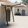 vidaXL Auvent manuel r&eacute;tractable avec poteaux 3,5x2,5 m Cr&egrave;me