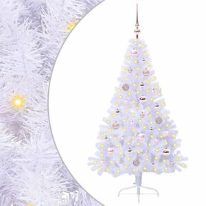 vidaXL Sapin de No&euml;l artificiel avec 150 LED Blanc 150 cm PVC et Acier