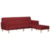 vidaXL Canap&eacute;-lit &agrave; 2 places avec repose-pied Rouge bordeaux Tissu