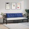 vidaXL Coussin de Dos Bleu police 180 x 50 cm Tissu en velours c&ocirc;tel&eacute;