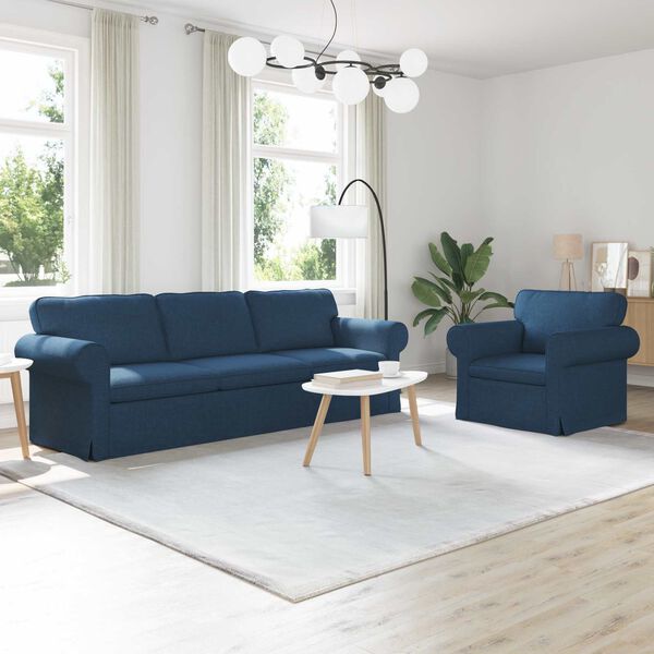 vidaXL Canap&eacute; 2 pcs Bleu