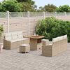 vidaXL Ensemble de canap&eacute; de jardin 9 pcs Beige Poly rotin