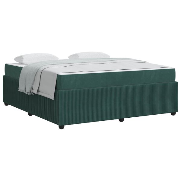 vidaXL Cadre de lit avec matelas Vert fonc&eacute; 180 x 200 cm tissu