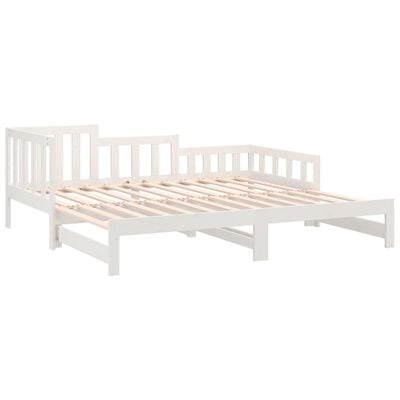 vidaXL Lit coulissant Blanc 2x(90x190) cm Bois de pin massif