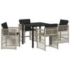 vidaXL Ensemble de salle &agrave; manger pour jardin 5 pc Gris clair