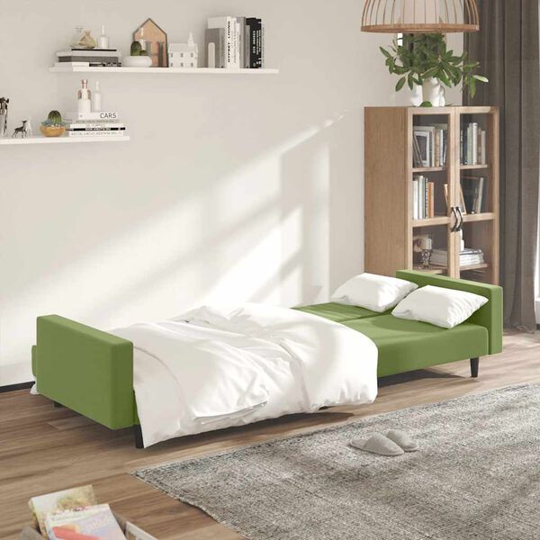 vidaXL Canap&eacute;-lit &agrave; 2 places vert clair velours