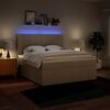 vidaXL Sommier &agrave; lattes de lit avec matelas Cr&egrave;me 180x200 cm Tissu