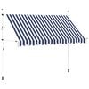 vidaXL Auvent r&eacute;tractable manuel 350 cm Rayures bleues et blanches
