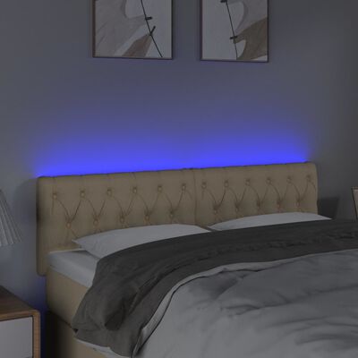 vidaXL Tête de lit à LED Crème 160x7x78/88 cm Tissu