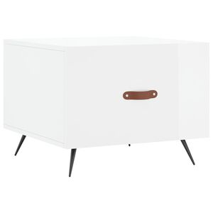 vidaXL Table basse blanc brillant 50x50x40 cm bois d'ing&eacute;nierie