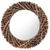 vidaXL Miroir mural 60 cm Teck Rond