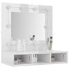 vidaXL Armoire &agrave; miroir avec LED Blanc brillant 60x31,5x62 cm