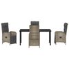 vidaXL Ensemble de salle &agrave; manger pour jardin 5 pcs Gris polyrotin