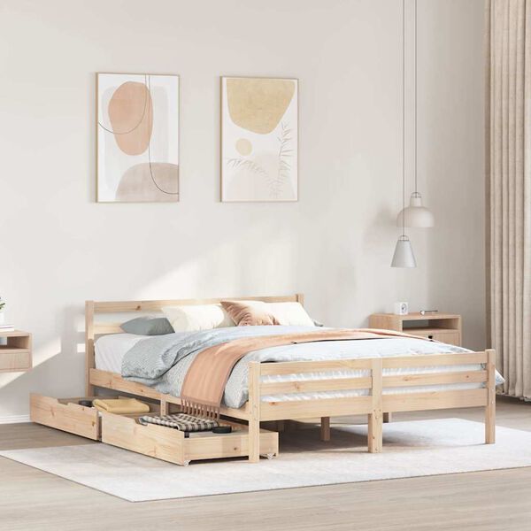 vidaXL Cadre de lit sans matelas 140x190 cm bois de pin massif