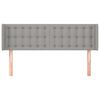 vidaXL T&ecirc;te de lit avec oreilles Gris clair 147x16x78/88 cm Tissu