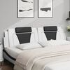 vidaXL Coussin de t&ecirc;te de lit Viana noir et blanc 200 cm similicuir