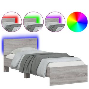 vidaXL Cadre de lit sans matelas avec lumi&egrave;res LED 90x200 cm