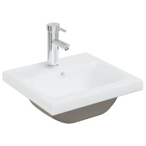 vidaXL Lavabo encastr&eacute; avec robinet 42x39x18 cm c&eacute;ramique blanc
