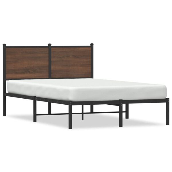 vidaXL Cadre de lit en métal sans matelas chêne marron 120x190 cm
