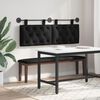 vidaXL T&ecirc;te de lit suspendue Montage mural Noir 150 x 55 x 7 cm tissu