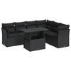vidaXL Salon de jardin 7 pcs avec coussins noir r&eacute;sine tress&eacute;e