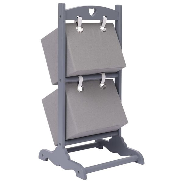 vidaXL Support &agrave; panier 2 niveaux Gris fonc&eacute; 35x35x72 cm Bois