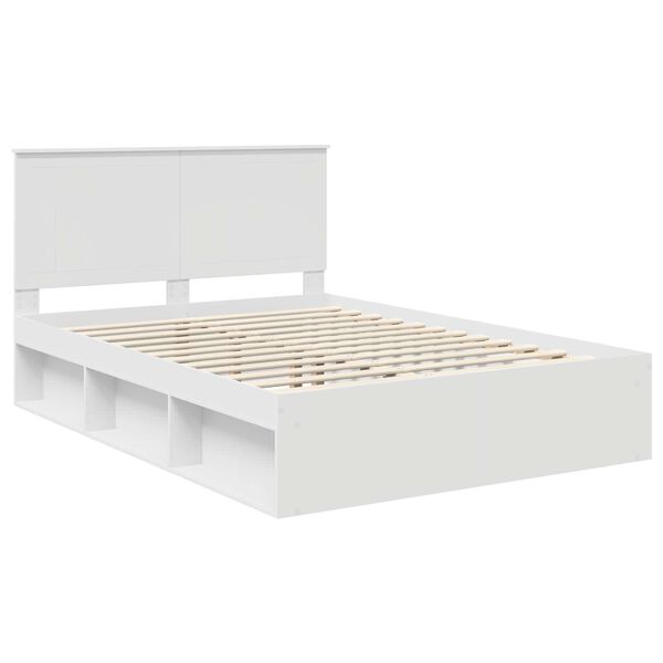 vidaXL Cadre de lit Blanc 140 x 190 cm Bois de pin massif
