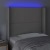 vidaXL T&ecirc;te de lit &agrave; LED Gris 103x16x118/128 cm Similicuir