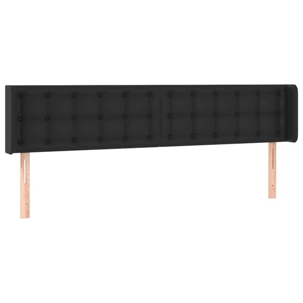 vidaXL T&ecirc;te de lit &agrave; LED Noir 163x16x78/88 cm Similicuir