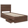 vidaXL Cadre de lit avec tiroir Ch&ecirc;ne brun 90 x 200 cm Bois Ing&eacute;nierie