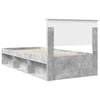 vidaXL Cadre de lit avec t&ecirc;te de lit Gris B&eacute;ton 90 x 190 cm Pin massif