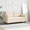vidaXL Canap&eacute; &agrave; 2 places Beige 120 cm Tissu microfibre