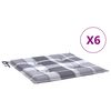 vidaXL Coussins de chaise de jardin lot de 6 carreaux gris 50x50x4 cm
