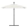 vidaXL Parasol de jardin avec m&acirc;t en acier blanc 246x246x230 cm