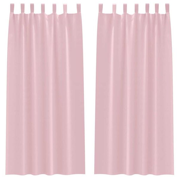 vidaXL Rideaux occultants avec anneaux 2 pcs Rose b&eacute;b&eacute; 245 x 140 cm