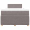 vidaXL Sommier &agrave; lattes de lit avec matelas Taupe 120x200 cm Tissu