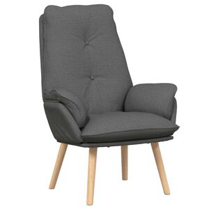 vidaXL fauteuil Gris fonc&eacute; 69 x 74 x 93 cm Tissu et Contreplaqu&eacute;