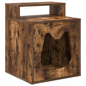vidaXL Maison pour chat Ch&ecirc;ne fum&eacute; 42,5 x 40 x 53,5 cm