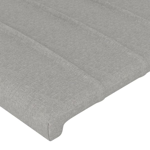 vidaXL T&ecirc;te de lit Gris clair 180 x 5 x 118/128 cm Tissu