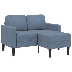 vidaXL Canap&eacute; 2 places avec m&eacute;ridienne en L bleu 125 cm Lin
