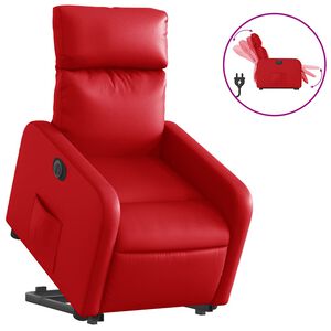vidaXL Fauteuil inclinable &eacute;lectrique rouge similicuir