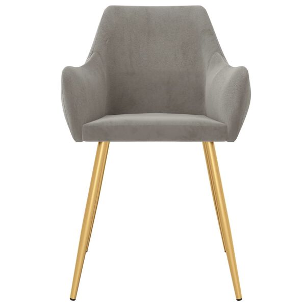 vidaXL Chaises &agrave; manger lot de 2 Gris clair Velours