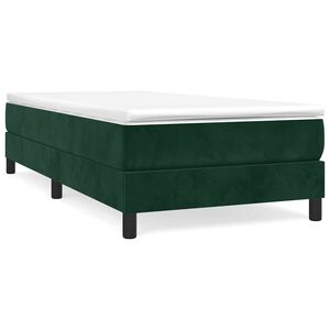 vidaXL Cadre de lit &agrave; ressorts vert fonc&eacute; 80x200 cm velours