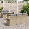 vidaXL Ensemble de canapé de jardin 6 pcs Beige Poly Rattan