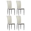 vidaXL Chaises &agrave; manger lot de 4 Cr&egrave;me Velours