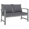 vidaXL Salon de jardin 5 pcs avec coussin Bois d'acacia solide Gris