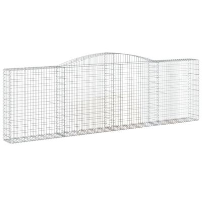 vidaXL Paniers à gabions arqués 15 pcs 400x30x120/140 cm Fer galvanisé