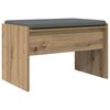 vidaXL Banc d'entr&eacute;e avec coussin Ch&ecirc;ne artisanal 63 x 38 x 40 cm